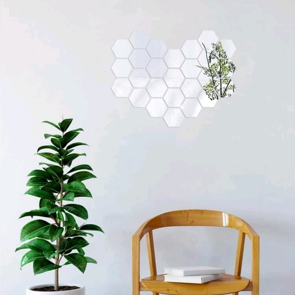 Hexagon Mirror Wall Stickers - Picture 6 of 8